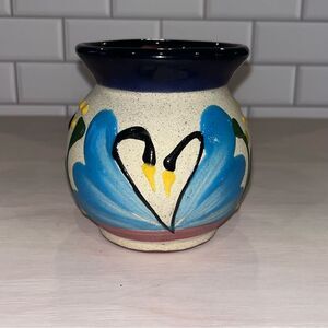 Talavera - Mexican Pottery - Hand Made Coffee Mug Blue Swans Heart